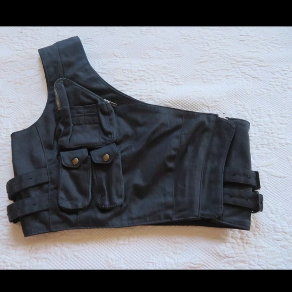 skingraft / Jonny Cota asymmetrical Aaliyah industrial techwear top size XS - Picture 3 of 7